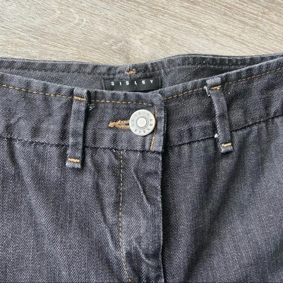 Sisley Black Washed Cuffed Jean Shorts  6” - Picture 2 of 10